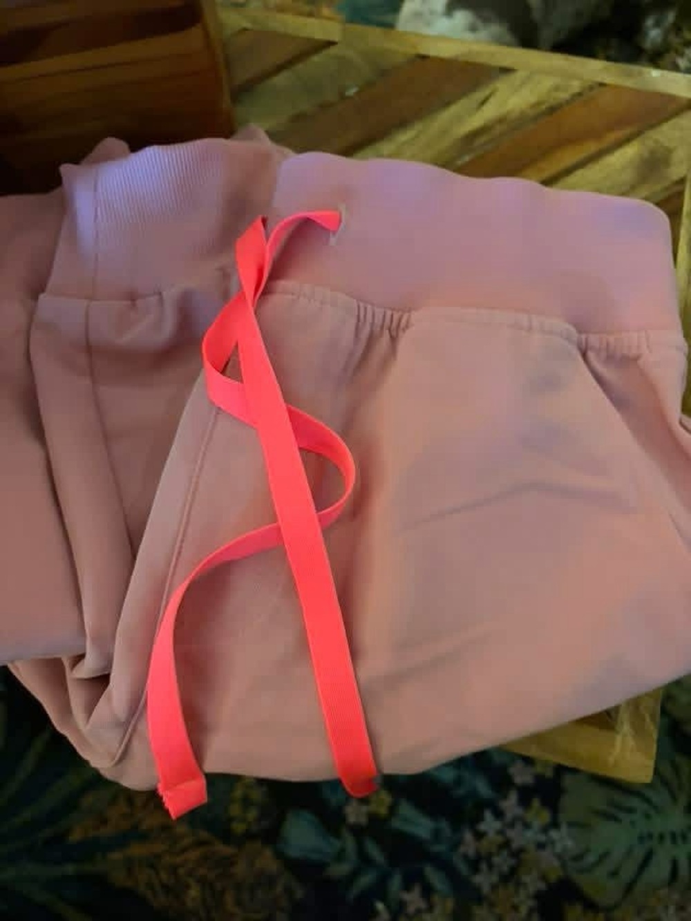 Figs Pink Jogger Pants with Neon Pink Drawstring